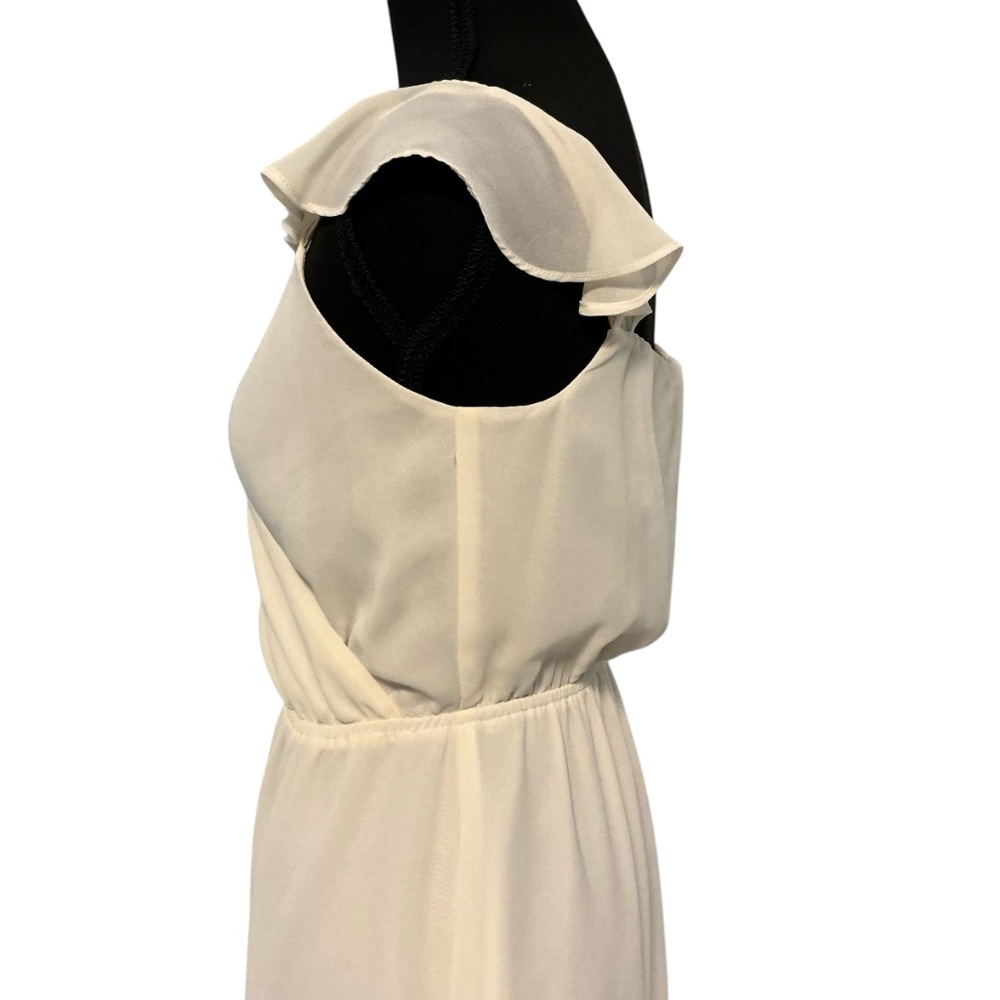Guess Women's Ivory Ruffle Cap Sleeve Babydoll Party Dress Holiday Dress XS - Picture 2 of 11